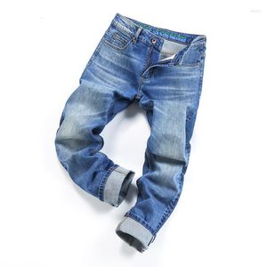 Herren-Jeans, originelle Modemarke, Jugend, hochwertige Denim-Jeans mit roten Ohren, Stretch, schmale Passform, bequeme Hose