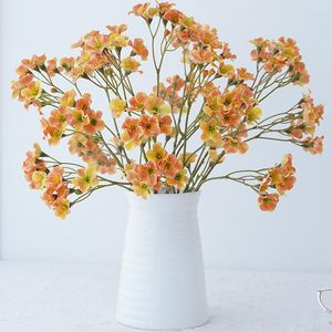 Fiori decorativi 3 forchette 20 teste bouquet di fiori di seta artificiale simulazione olio di tung albero pianta per la casa soggiorno decorazione matrimonio falso
