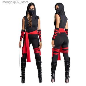 Kostium motywu seksowna ninja przychodzi Japan Samurai Cosplay Anime Halloween przychodzi dla kobiet dla dorosłych wojowników jednorazowe Jumpsuits Karnawałowa sukienka Q240307