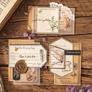 Gift Wrap 20 Packs Partihandel Material Papper Retro Simple Nostalgia Grass and Wood Flowers Note 6 Styles