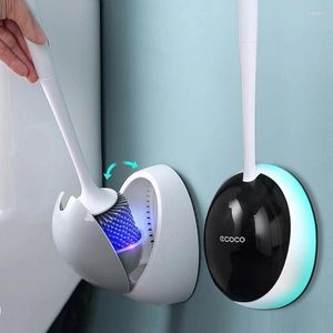 Bath Accessory Set Silicone Toilet Brush WC Accessories Drainable Wall-Mounted Cleaning Tools Bathroom Sets