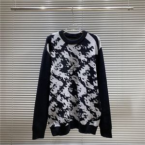 men's sweater fd outdoor round neck sweater letter embroidery fashion Casual hoodieSpliced color knitted cardigan Loose popularity Hoodie