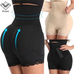 Wechery Women Big Ass Sexy Shapewear 4 Pads Fake Butt Midje Slimming Belt Control Trosies Flat Belly Underwear Body Shaper Y200710195E