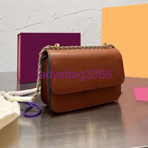 Klassisk lyxdesigner axelväska kedjepåsar modemärke plånbok vintage damer brun läder handväska