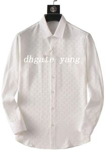 Роскошные дизайнеры Классические рубашки Мужская одежда Мода Общество Черные мужчины Сплошной цвет Деловая повседневная мужская рубашка с длинным рукавом M-3XL # 50