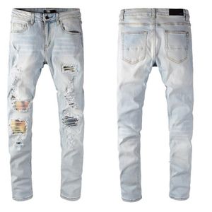 20SS Style Slimleg jeans beroemd merk heren gewassen ontwerp casual slanke lichtgewicht stretch skinny jeans rechte motorrijder mager maat 2199b