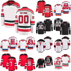 Women Men Men Hockey 56 Erik Haula koszulki 86 Jack Hughes 13 Nico Hischier 7 Dougie Hamilton 63 Jesper Bratt 91 Dawson Mercer 90 Tomas Tatar Alternate Custom Name