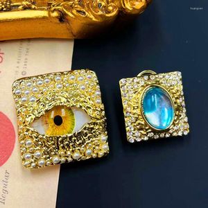 Stud Earrings Personality Eyes Earring Golden Metal Asymmetric Geometry For Women Jewelry Devil's Eye Europe And America