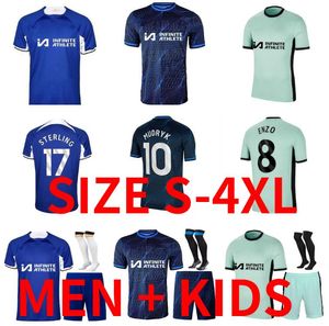 Enzo Nkunku Jackson Soccer Jerseys 23 24 Fernandez CFC Sterling Mudryk Ugochukwu Football Shirts Havertz Pulisic Jersey Men Kid Kat kante Chilwell Ziyech Kovacic