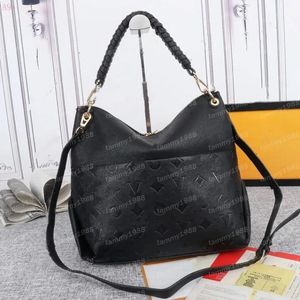 Melie 7a svart äkta läderdesignväska kvinnor maida hobo påse axelväskor crossbody väska prägling läder totes väska handväskor tygväska plånböcker ryggsäck m45522