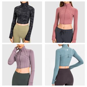 LUwomen-230 Stand Collar Zipper Yoga Jacket Autumn and Winter New Stretch Running Long Sleeve Top Slim Sports Fitness Jacket