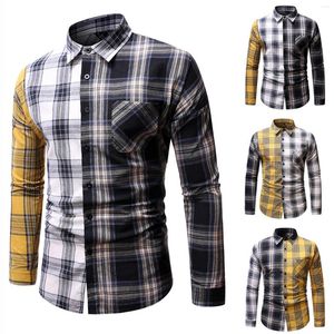 Camisas masculinas primavera e outono moda casual oversized camisa xadrez jaqueta cardigan elegante feriado étnico chemise femme blusas