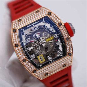 Luxo RMiles Swiss Watch ZF Factory Tourbillon Movimento Automático Feito Relógios Rm030 Série 18k Ouro Rosa com Diamante Data Display Máquina Fam HBL