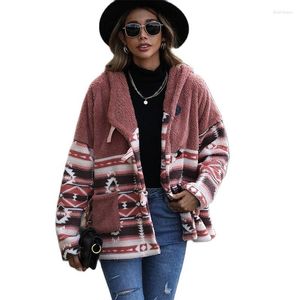 Women's Jackets 2023 Autumn Winter Double-sided Fleece Coat Women Horn Button Print Jacket Female Hooded Velvet Tops A-line Loose Casual