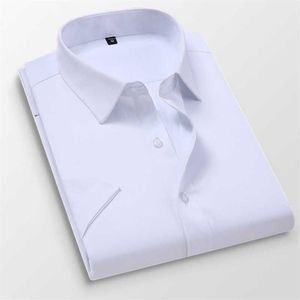 6xl 7xl 8xl Summer Men's Short Sleeve Shirt Casual Business Formal Dress Shirts For Men White Camisas Slim Fit Men Clothing 2216w