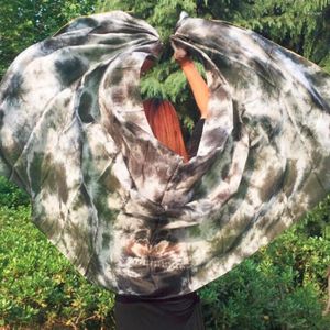 Stage Wear Tie-dye Real Silk Belly Dance Veils Nice Gradient Color Shawl For Dancing Performance Hand-Scarf Props