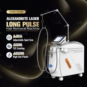 2023 Profissional 755nm 1064nm Alexandrite Máquina de depilação a laser Máquina de depilação a laser ND Yag Tratamento de acne para remoção de tatuagem Equipamento de beleza a laser