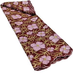 Afrikanischer französischer Doppelnetz-Tüll-Stickerei-Spitze, 5 Yards, Paillettenstoff, Hochzeitskleid für Frauen, Nähen, Handwerk, Textil, nigerianische Dame, modernes Kostüm, hohe Qualität, YQ-7156