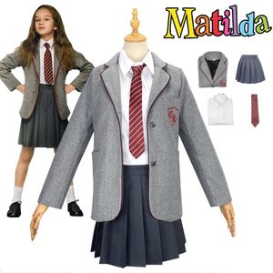 Movie Roald Dahls Matilda the Musical Cosplay Costume Matilda School Uniform Outfit Halloween Party Clothing Sets Women Men Suitcosplay