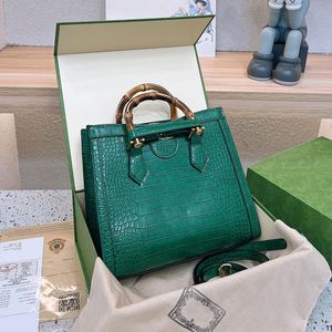 7a Diana Tote Bag Bamboo Designer Handbag Women Crocodile Shopping Bag Hand Bag Classic Square Purse Crossbody Totes Bags Lady Shoulder Messenger Bag Removable