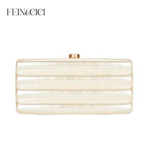 Kvällspåsar Kvinnor Akryl Box Evening Clutch Påsar för bröllopsfest Luxury Pearl Ivory Svartrosa Purses Designer Handväskor Högkvalitativ 231009