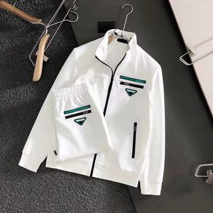 Marca de designer de cenários de esportes masculinos masculinos ao ar livre Cardigan de colarinho de manga longa com calças longas Treinamento feminino Terno atlético feminino conjunto de duas peças