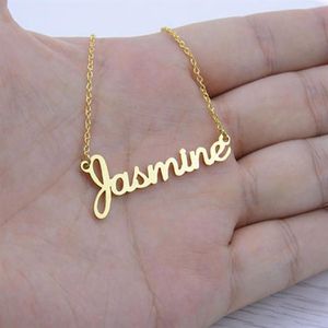 Pendant Necklaces Custom Name Necklace Vintage Actual Handwriting Signature Women Men Choker Jewelry Friendship Gift For Her329z