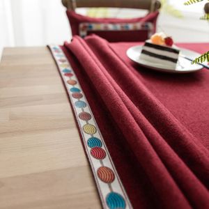Tischdecke, wasserdicht, Leinenimitat, einfarbig, japanische bestickte Tischdecke für Esszimmer, Kaffee, rechteckig, 231009