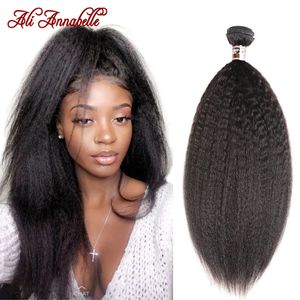 Lace s Kinky Straight Hair Bundles Peruvian Human 134 Pieces Coarse Yaki Weave 10"28" Remy 231007