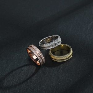 Tiff Ring Designer Takı Lüks Moda Takı T S925 STERLING Gümüş Kaplama Altın Tam Elmas Çift Çift Hediye Aksesuar