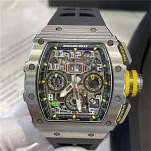 Orologi meccanici automatici Richarmill Orologi da polso sportivi Orologio di lusso Orologio a forma di botte Serie uomo RM 1103Ti Lega di titanio Tipo di secchiello con catena WN-5DZ7