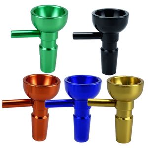 Metal Hookah Smoking Bowls Banger Slide 14mm Male with Aluminium Alloy Handle Durable Bowl Slides For Glass Bongs Water Pipes