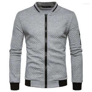 Men's Hoodies Brand Sweatshirts Diamond Lattice Color Zipper Collar Coat Sweatshirt