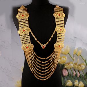 Pendant Necklaces Luxury Handmade Big Necklace Gold Plated Kurdish Turkis Wedding Jewelry Bridal Accessory Arab Ethnic Women Collares Para