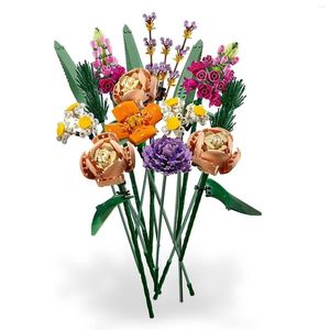 装飾的な花人工花束の建物の装飾セットフェイクローズギフト彼のための彼女の植物のコレクションホーム