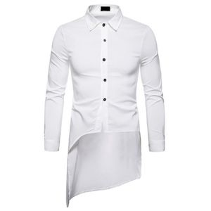 Camicie eleganti da uomo Manica lunga Solid Uomo Camicia da uomo design a coda di rondine Modi Camisas Blusa Masculina Classic Roupas263q