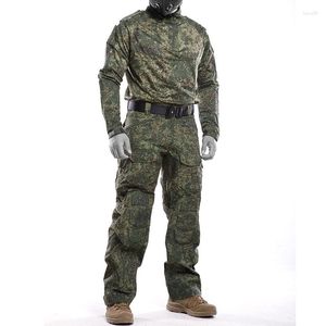 Fatos de treino masculino camuflagem conjuntos táticos multi-bolso resistente ao desgaste terno de combate militar ao ar livre respirável topos calças impermeáveis masculino