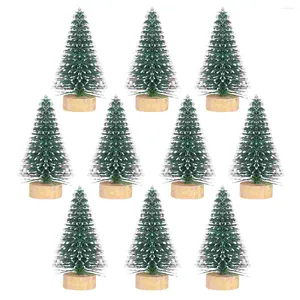 Decorazioni natalizie 10 pezzi di decorazioni per alberi in miniatura da 5 cm, paesaggio di pino da tavolo per feste in casa