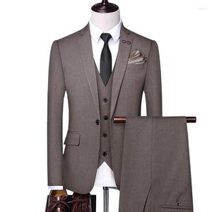 Herrenanzüge Slim Fit Dreiteiliges Anzugset / Business Casual Kleid Bräutigam Hochzeit Blazer Jacke Mantel Hose Hose Weste Weste