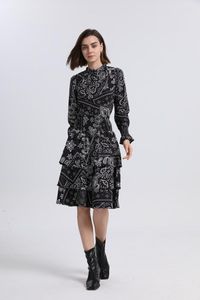 Gonne AS Moda Donna Stampa Paisley Top Cover Gonna al ginocchio Set Abbigliamento in tessuto di cotone morbido e anti-pieghevole