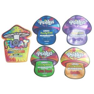 holografisk dragkedja ätbar paket väska unik form diecut float psillys gummies bär duk liten flav regnbågbit Persika ringar Pajbälten Strawberry Custom