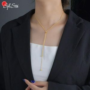 Chains Sifisrri Pull-out Adjustable Round Snake Necklace Stainless Steel For Women Girl Party Fashion Unisex Wrist Jewelry Gift3459