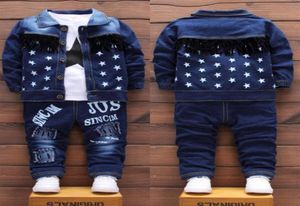 Children Baby Boys Clothes Fashion Denim Jacket Top Pants 3Pcssets Infant Kids Casual Clothing Winter Toddler Tracksuits LJ20083151129117