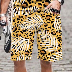 Shorts masculinos animal leopardo impressão harajuku padrão cintura elástica moda secagem rápida natação homens / mulheres 2023 3d impresso homem casual