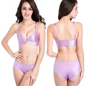 Sexy Lingerie Set Jacquard Stripe Solid Wire Push Up 3 4 Cup Adjusted-straps Bra Panty Bralette Lingeries Underwear Women183C
