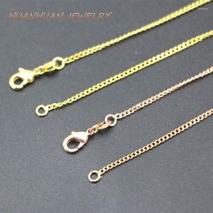 Chains Exquisite 1x1.5mm Chain Necklace For Women High Grade Copper Stainless Steel Round Link Choker Gift Jewelry 18inch B3373