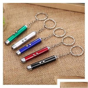 Cat Toys Cat Toys Mini Red Laser Pointer Pen Key Chain Funny LED Light Pet Keychain Keyring For Cats Training Spela Toy DH0185 Drop Del Dheoh