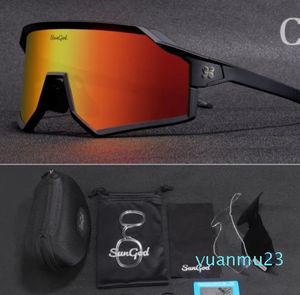 Óculos de sol polarizados para ciclismo ao ar livre, óculos esportivos para homens e mulheres, modelo de qualidade com 3 lentes