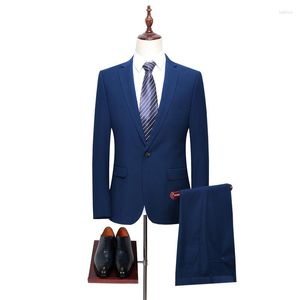 Mäns kostymer 2023 Fashion Casual Boutique Business Dress Wedding Groom Suit Coat Blazers byxor Jacka byxor 2 stycken Set S-6xl