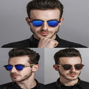 Round Frame Retro Sunglasses Vintage Leopard Eyeglasses Natural Bamboo Legs Sun Glasses UV400 Polarized Sunglasses for Women Men321A